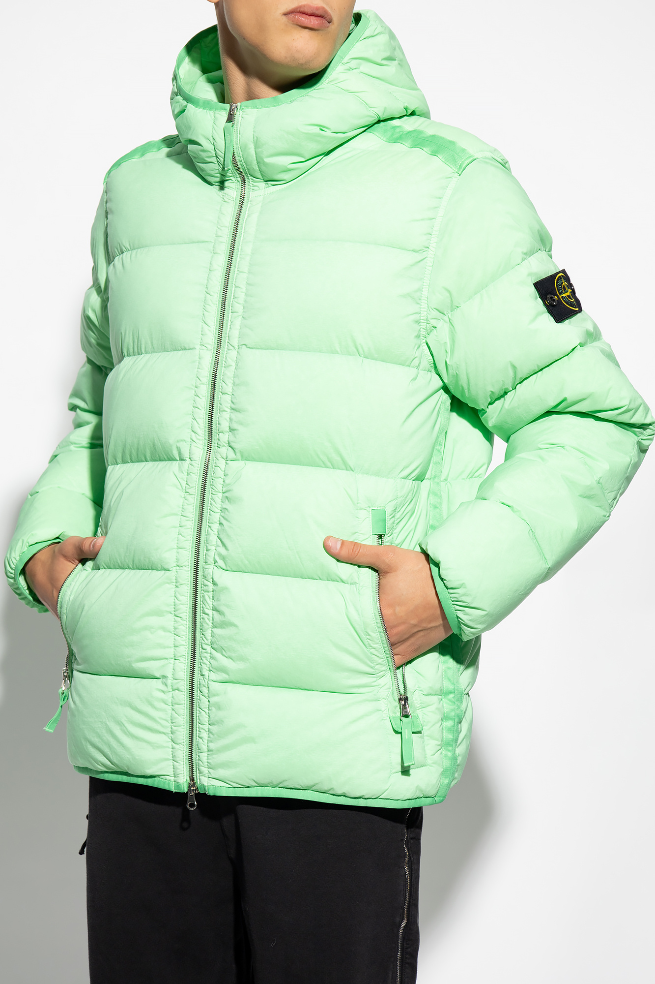 Stone island puffer top jacket green